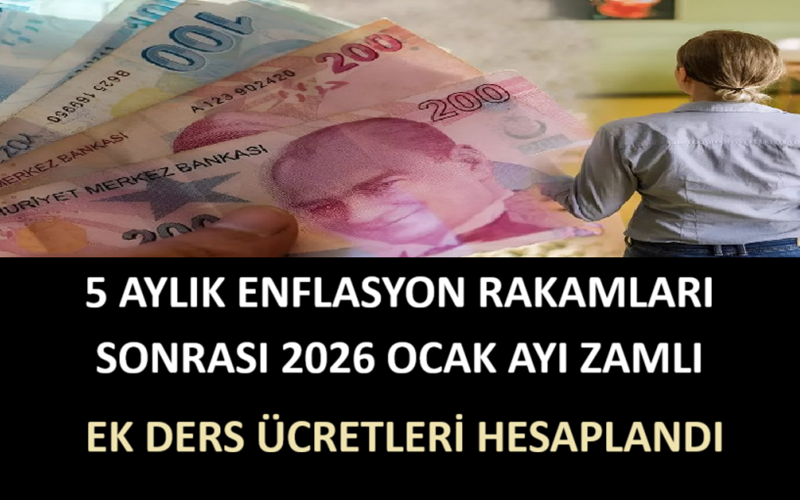  5 Aylık Enflasyon Rakamları Sonrası 2026 Ocak Ayı Zamlı Ek Ders Ücretleri Hesaplandı